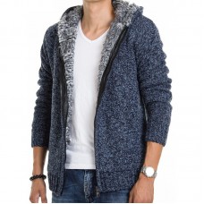 Fleece lined knit hoodie