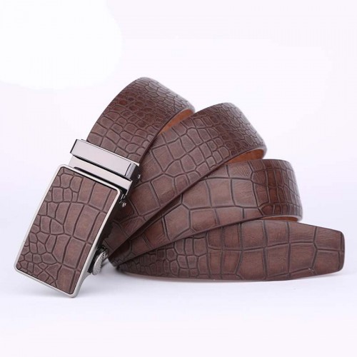 Men's Genuine Leather Belt Crocodile Grain Automatic buckle