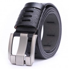 Men's Genuine Leather Belt Pin Buckle Solid