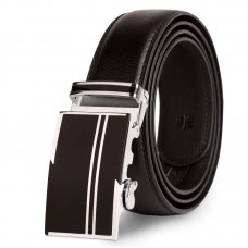 Men's Genuine Leather Belt Automatic Buckle Solid
