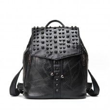 Faux leather studded backpack