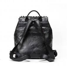 Faux leather studded backpack