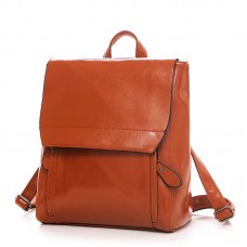 Genuine leather zip backpack