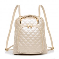 Quilted faux leather backpack