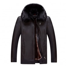 Faux Leather Sherpa Jacket