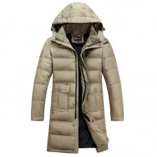 Quilted hooded long parka 