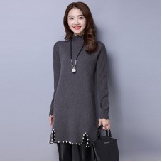 Arc collar sweater dress