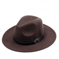 Wide-brim felt fedora hat