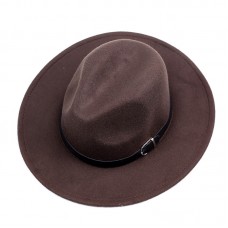 Wide-brim felt fedora hat