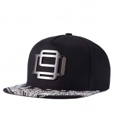 Hip Hop Hat With A Straight Visor Baseball Cap Logo Paisley Print 