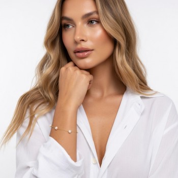 Dainty Freshwater Pearl Station Bracelet