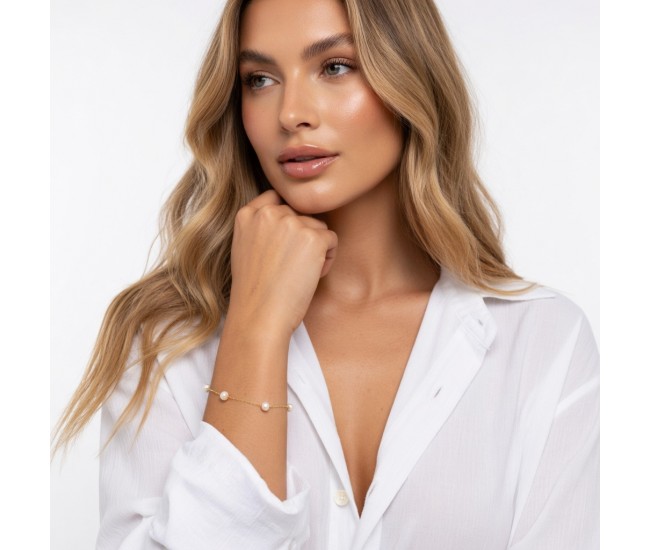 Dainty Freshwater Pearl Station Bracelet