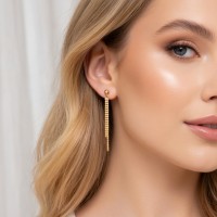 Sparkling Tassel Long Earrings