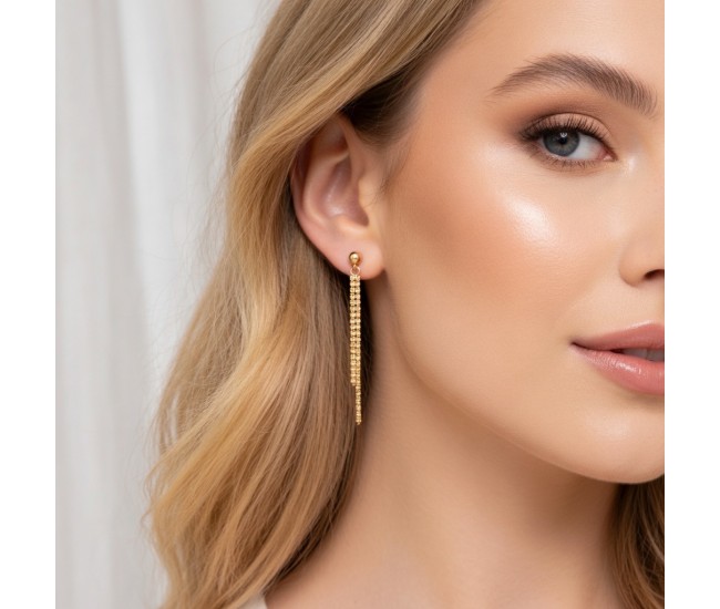 Sparkling Tassel Long Earrings