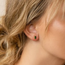 Hoostyle 12 Months Birthstone Baguette Stud Earrings