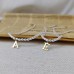 14K Gold Plated Custom Initial Letter Pearl Necklace | Personalized Alphabet Choker for Women