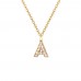Hoostyle 14K Solid Gold CZ Initial Necklace