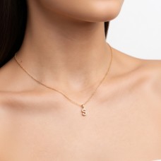 Hoostyle 14K Solid Gold CZ Initial Necklace