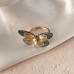 Layered openwork butterfly diamond ring