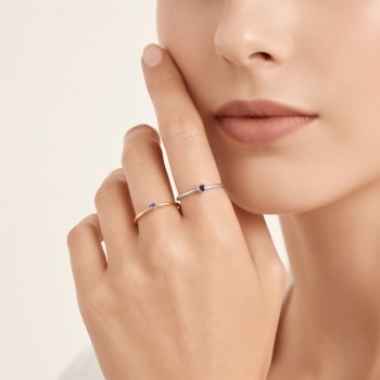Exquisite stacked rings, made of gold and silver, featuring birthstones, a perfect gift for women.