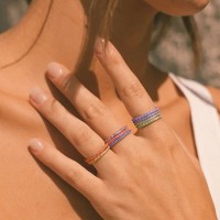 Hoostyle 12 Months Birthstone Eternity Band Ring