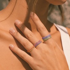 Hoostyle 12 Months Birthstone Eternity Band Ring