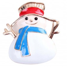 Epoxy snowman brooch