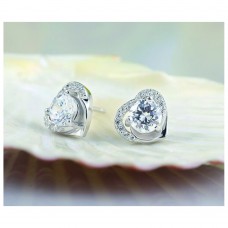 Heart-shaped zircon earrings 