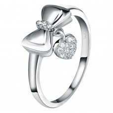 Bow heart-shaped diamond ring 