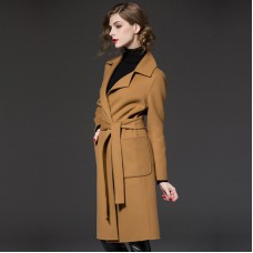 Women's Longline Wool-Blend Coat