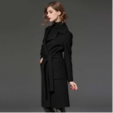 Women's Longline Wool-Blend Coat