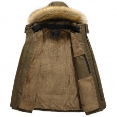 Fur hood thickening sherpa parka