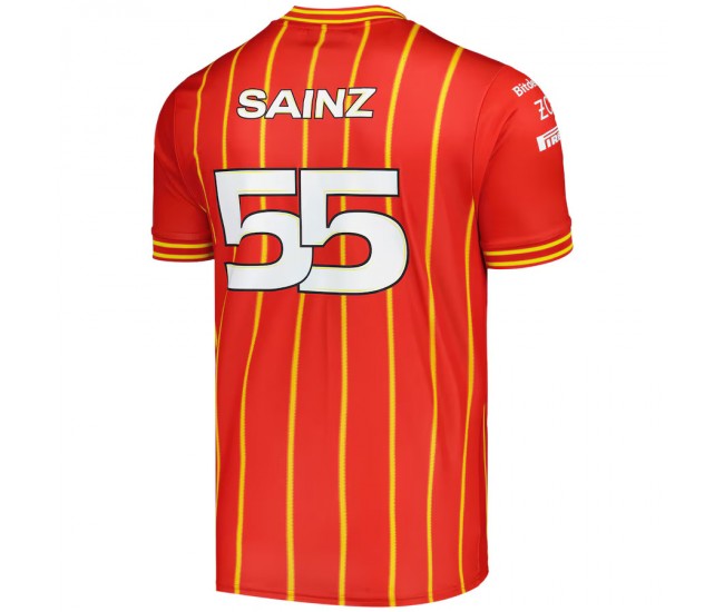 Scuderia Ferrari F1 Mens Carlos Sainz Soccer Jersey 2024