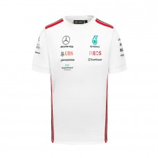 Mercedes AMG F1 Mens White Team Driver T-shirt 2023