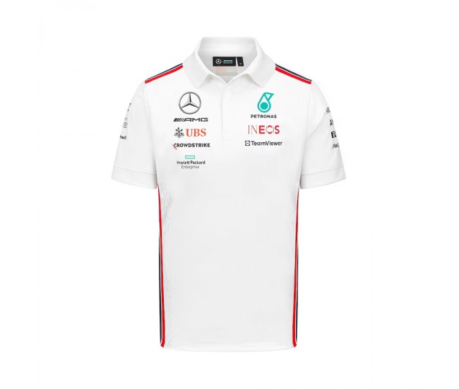 Mercedes AMG F1 Mens White Team Polo 2023