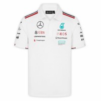 Mercedes AMG F1 Mens White Team Polo 2024