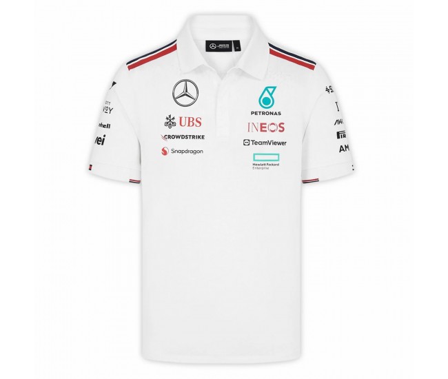 Mercedes AMG F1 Mens White Team Polo 2024