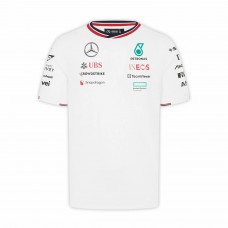 Mercedes AMG F1 Mens White Team Driver T-shirt 2024