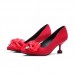 Free Shipping Shoes Woman Strange Heel High Heel Shoes Bowtie Shallow Mouth Fashion Women Pump DW-44
